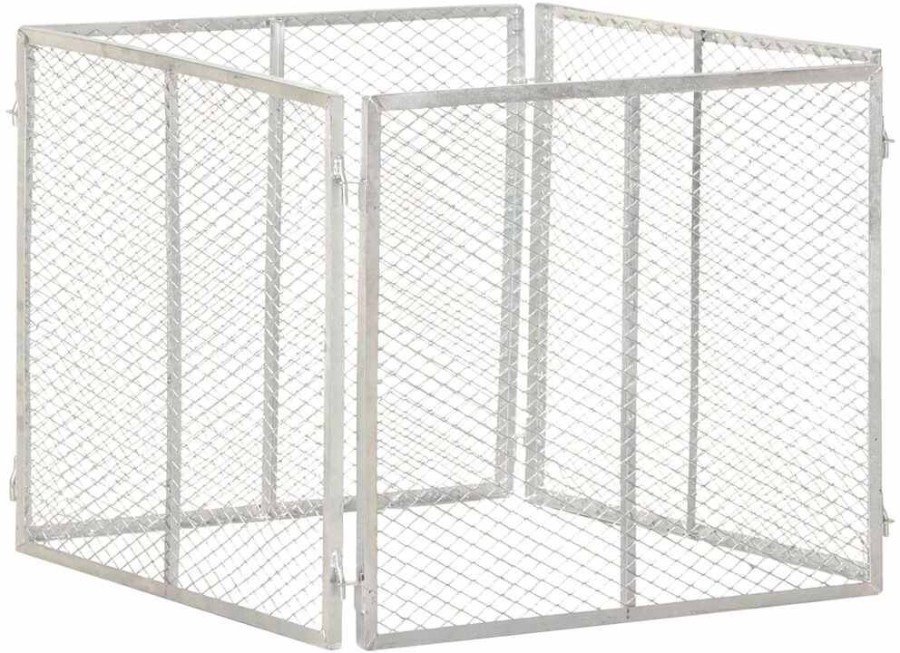 vidaXL Compostador de jardín hierro galvanizado 85x85x70 cm Plateado