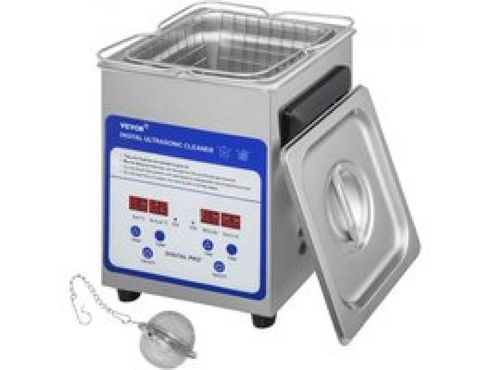 VEVOR Nettoyeur à Ultrasons Numérique 2 L 40 kHz Nettoyeur Ultrasonique Professionnel Chauffage 50 W Appareil de Nettoyage Ultrasonique Bac Inox Temps Température Réglable Bijoux Lunettes Prothèses