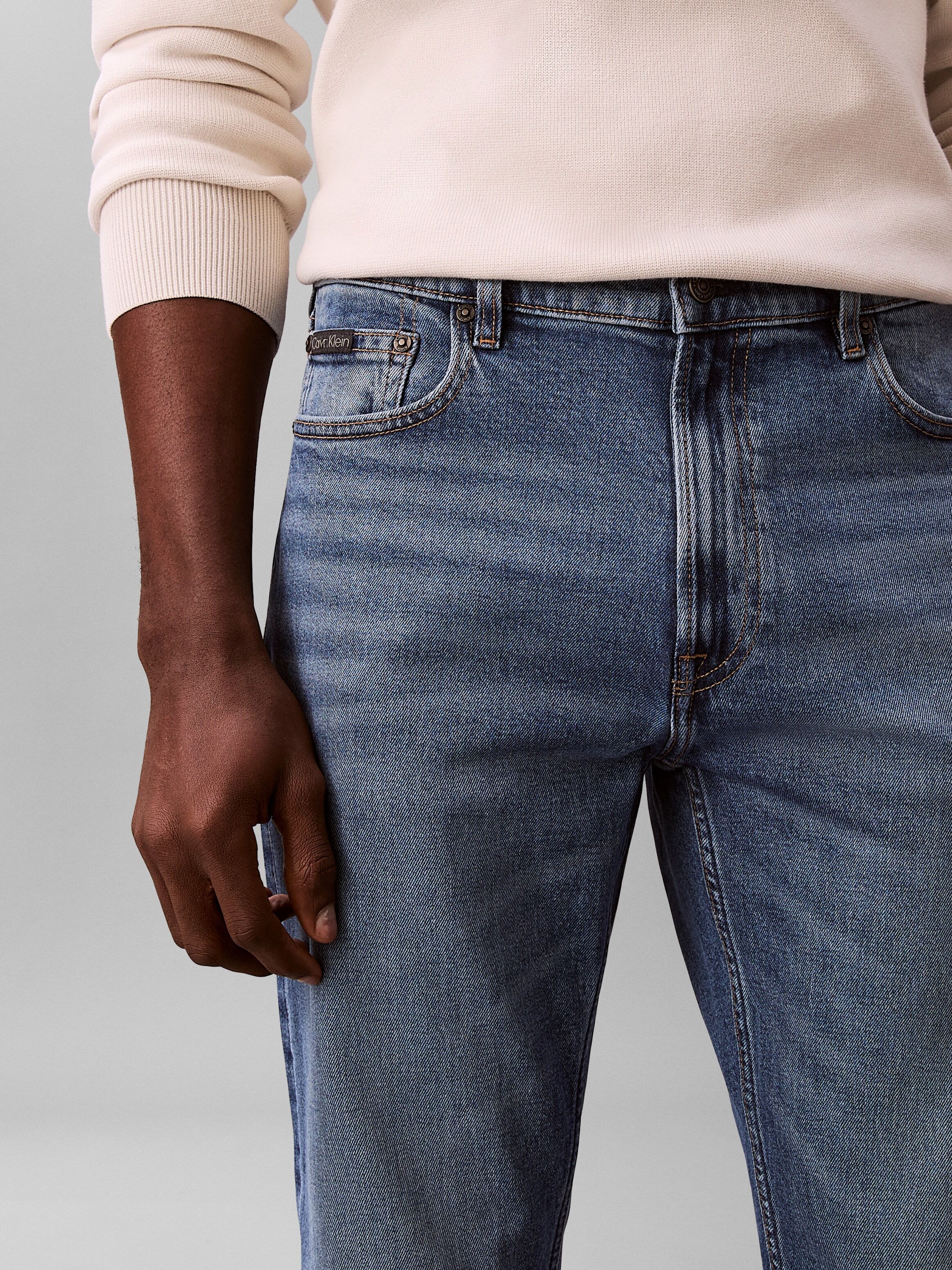 Slim-fit-Jeans CALVIN KLEIN JEANS, Herren, Gr. 36, Länge 30, blau (diggory), Denim/Jeans, Obermaterial: 98% Baumwolle, 2% Elasthan, unifarben, slim fit normal, Jeans Slim-fit-Jeans, Slim fit mit Eingrifftaschen diggory 36, Länge 30