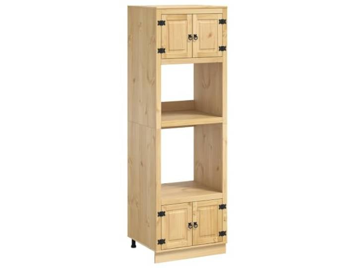 Helloshop26 Moderner rechteckiger Schrank mit 3 Einlegeböden, 66 x 58 x 207 cm, Kiefer massiv, honigfarben, 02_0058896