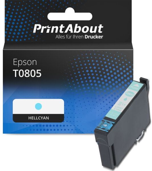 PrintAbout Druckerpatrone kompatibel mit Epson T0805 - Hellcyan