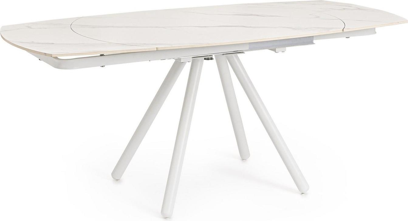 Tisch Raita 119-178 x 89,4 x 75 cm Stahl Weiß
