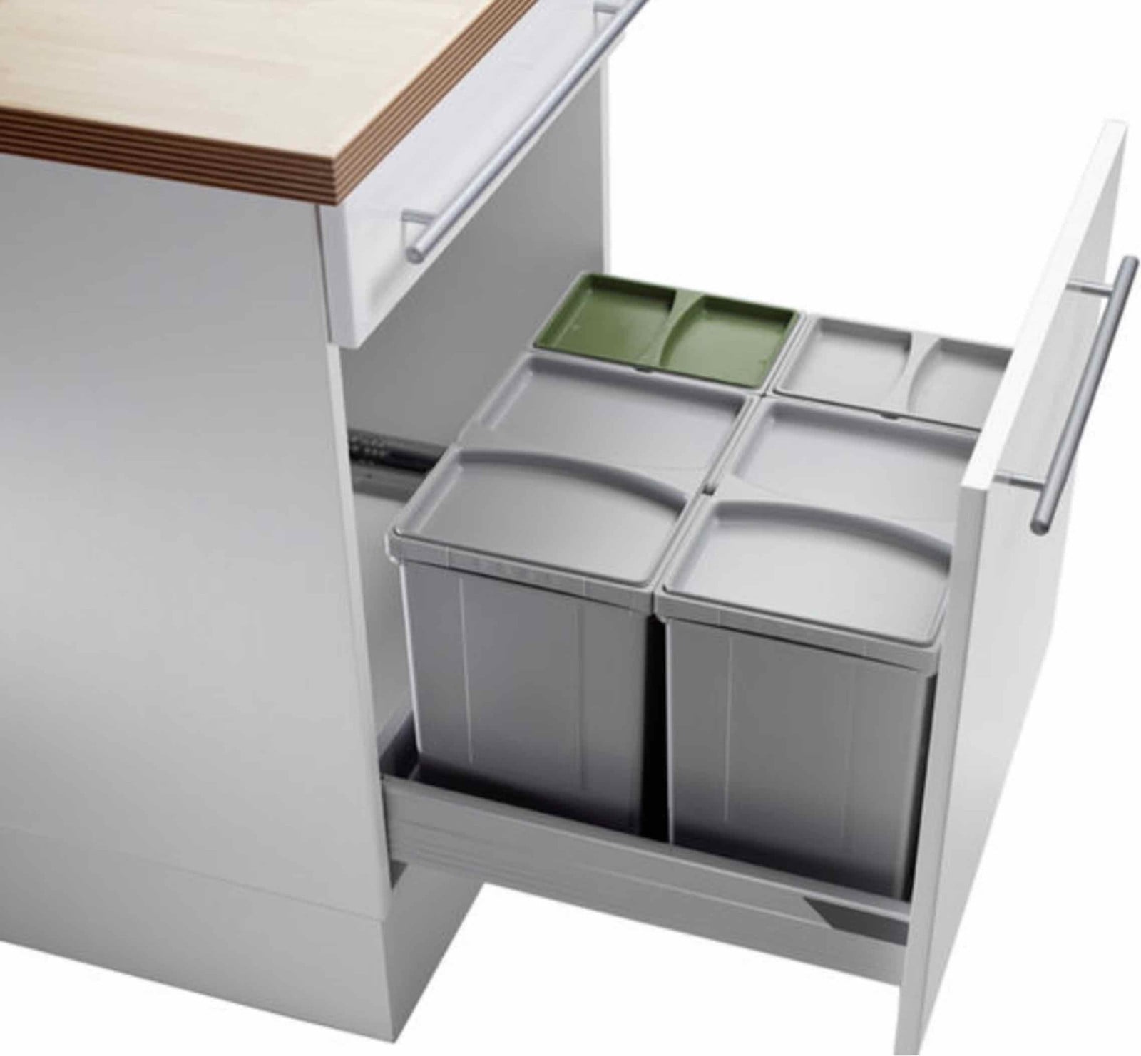 Naber Pullboy Vario 60 Vuilnisbak Aluminium Grijs