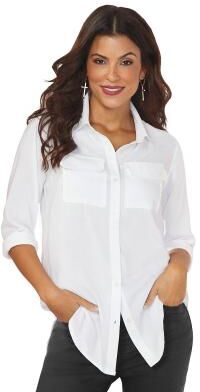 Masseys Favorite Button-Down Shirt (Size Small) White, Viscose