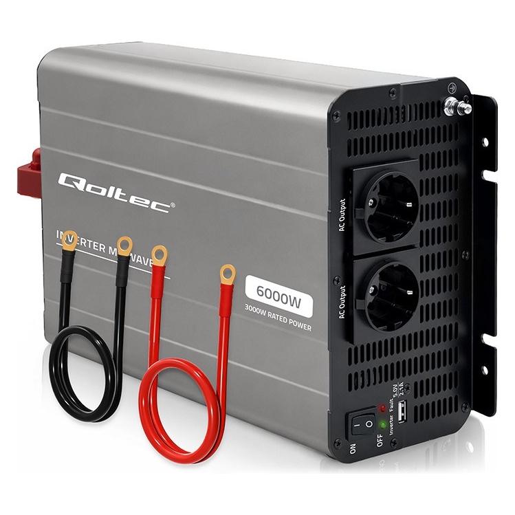 Qoltec MS Wave | 12V na 230V | 3000/6000W | USB (52686)