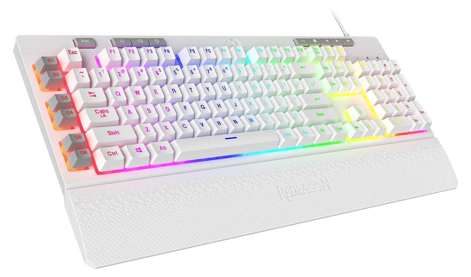 Redragon K512 Shiva Gaming-toetsenbord met RGB-achtergrondverlichting, lineaire mechanische schakelaars en 6 macrotoetsen