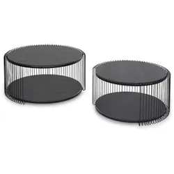 KARE DESIGN Couchtisch Wire Double 87960 2er Set Lack Schwarz