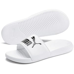 PUMA Badelatschen Popcat 20 BX, weiß, rutschfeste EVA-Sohle, Größe 46