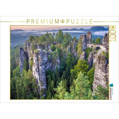 CALVENDO Puzzle Sächsische Schweiz - Felsenburg Neurathen | 1000 Teile Lege-Größe 64x48cm Foto-Puzzle für glückliche Stunden