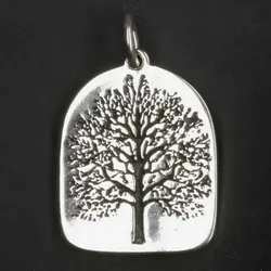 Drachensilber Lebensbaum schlicht Schmuck Anhänger aus  925 Silber - Silber