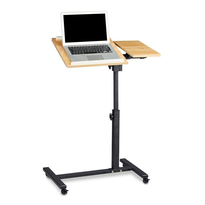 Relaxdays Laptoptafel, in hoogte verstelbaar, H x B x D: 95 x 60 x 40 cm, geel