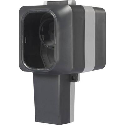 Sygonix SY-6670746 1fach Aufputz-Steckdose abschließbar, schwenkbare Steckdosentöpfe IP55 Grau