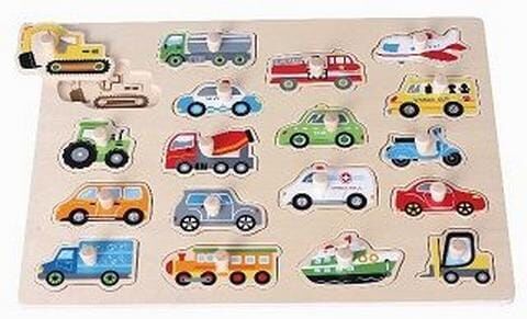 Lernspielzeug SPIELBA "Puzzle Fahrzeuge gross mit Griffli", Kinder, bunt, Holz, Lernspielzeug Lernspielzeug bunt Einheitsgröße