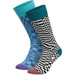 DILLY SOCKS 2er-Pack Socken Delusions, Größe 41-46 in Bunt Turquoise - Purple - Black - White - Petrol