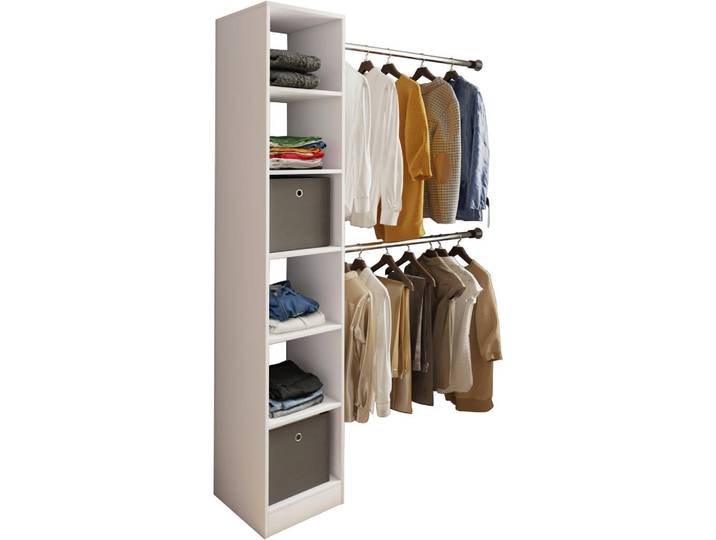 Livetastic Dachschrägenregal VCM Dacho, Weiß, Metall, 188x194x40 cm, erweiterbar, Waschküche, Mehrzweckschränke