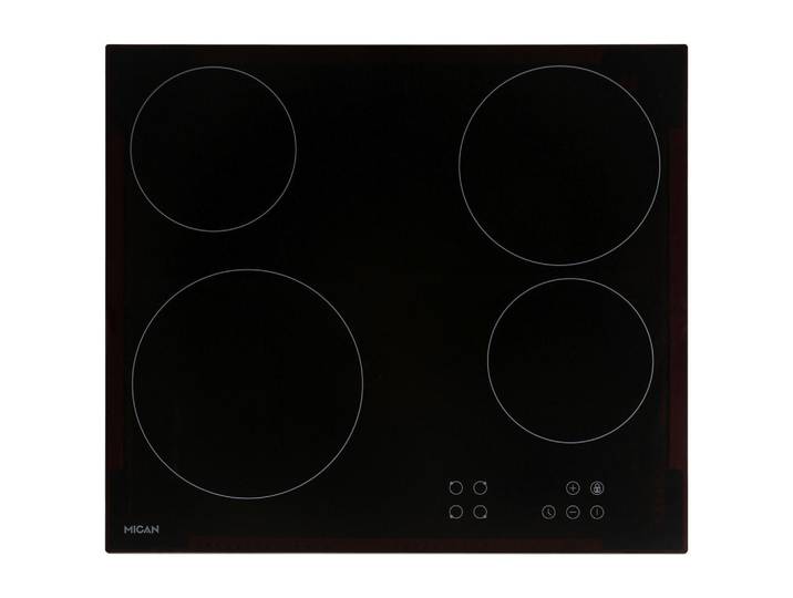 Mican Kochfeld, Schwarz, Glas, 58x4.5x51 cm, Kindersicherung, Sicherheitsabschaltung, Restwärmeanzeige je Kochzone, Timerfunktion, Küchen, Küchenelektrogeräte, Backöfen & Herde