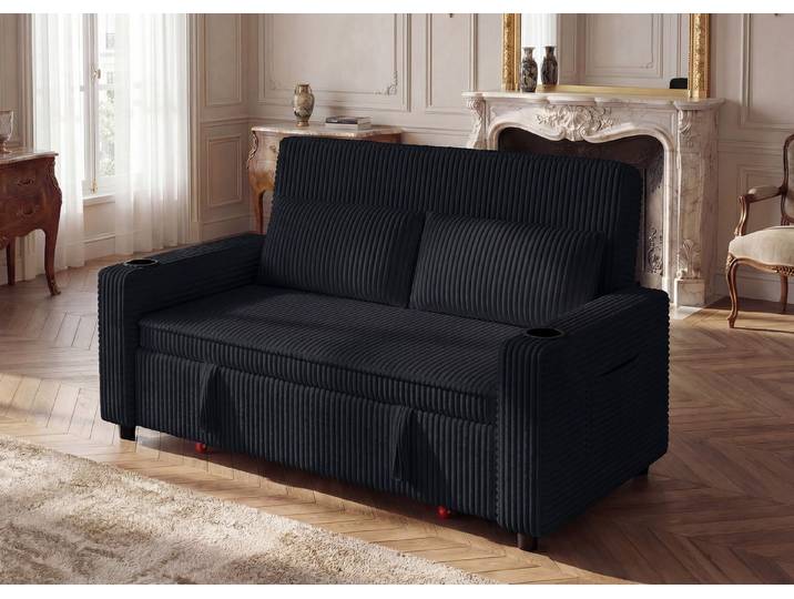 GUNJI Sofa Klappbares Doppelsofa, Sitzecke Doppelzweck Schlafsofa mit Becherhalter + Aufbewahrungstasche Geeignet für kleine Wohnungen/Wohnzimmer