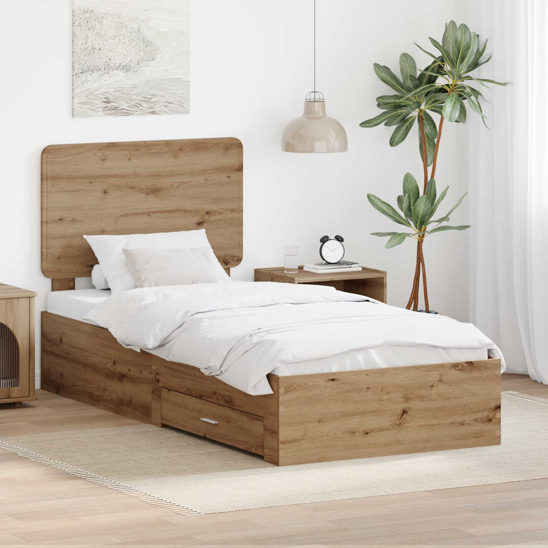 Latitude Run Bed Frame Artisan Oak Single (3')