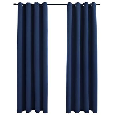 vidaXL Verdunkelungsvorhänge mit Metallösen 2 Stk. Blau 140x245cm