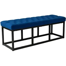 CLP Sitzbank Polson Samt Schwarz 120 cm   Farbe: blau, Größe: 120 cm