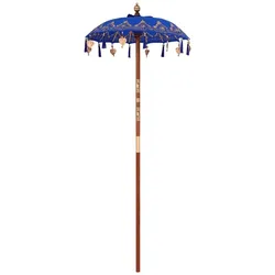 vidaXL Balinesischer Sonnenschirm, Blau, 125 x 125 x 260 cm, Modell Orion Prestige