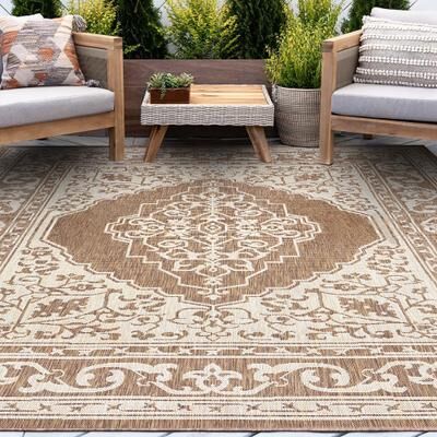 Alise Rugs Exo Coastal Oriental Indoor/Outdoor Area Rug