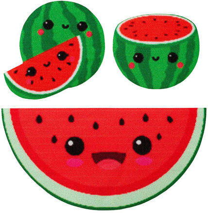 buttinette Applikationen "Wassermelone", Größe: 3,3–7,7 cm, Inhalt: 3 Stück