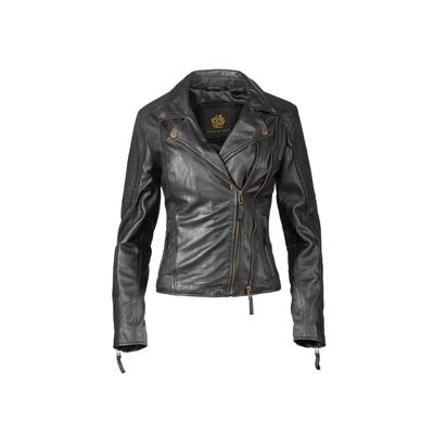Lederjacke APPLE OF EDEN "Apple of Eden Lederjacke AOE-114", Damen, Gr. 46, schwarz, Obermaterial: 100% Lammleder LEL. Futter: 100% Polyester PES. 100% Polyester PES., uni, regular fit, V-Ausschnitt, Jacken, aus weichem Leder