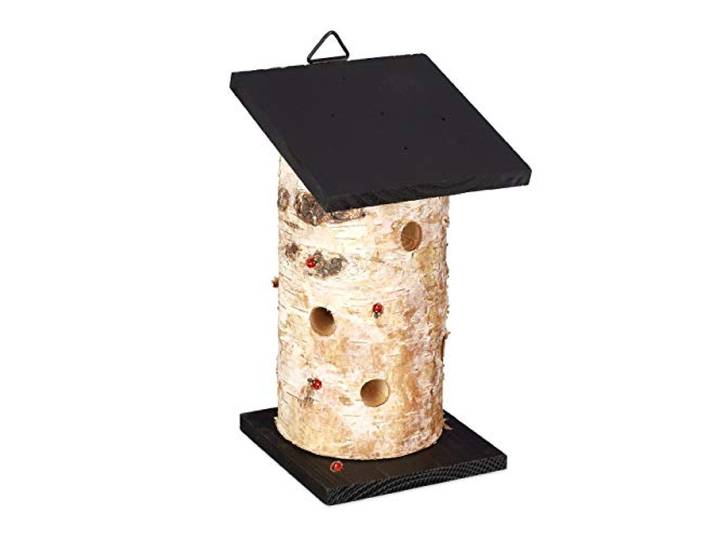 Relaxdays insectenhotel lieveheersbeestjes, hangend,ruimtes met Ø van 1,3 cm, 20,5x12x12 cm, insectenhuis, natuur/zwart