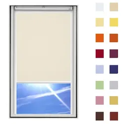 Dachfensterrollo guenstig nach Maß, Stoff Polyester, Farbe beige, mit Kassette oder als Springrollo, weitere 120 Farben im Shop
