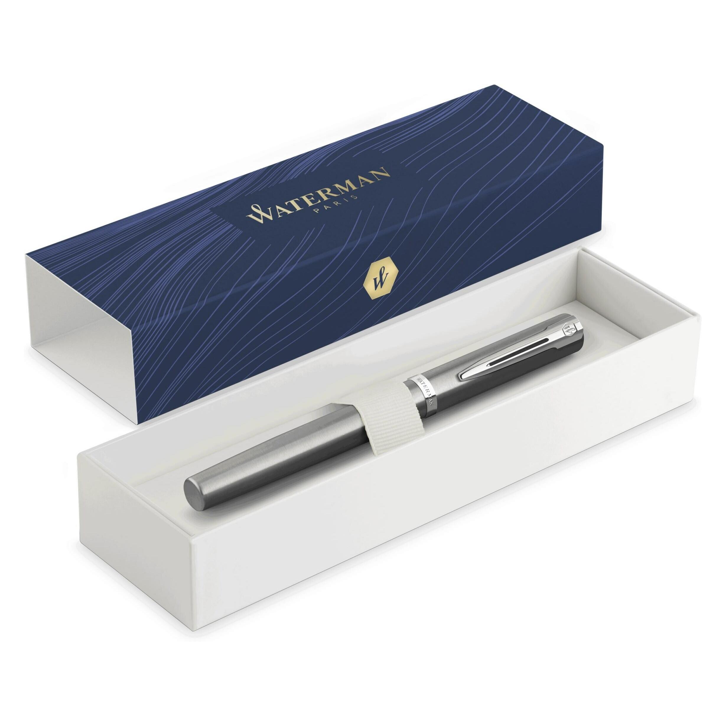 Waterman Füllfederhalter IMPRESSION Stainless SteelCT M Blau Geschenkbox (1x) (2225491)