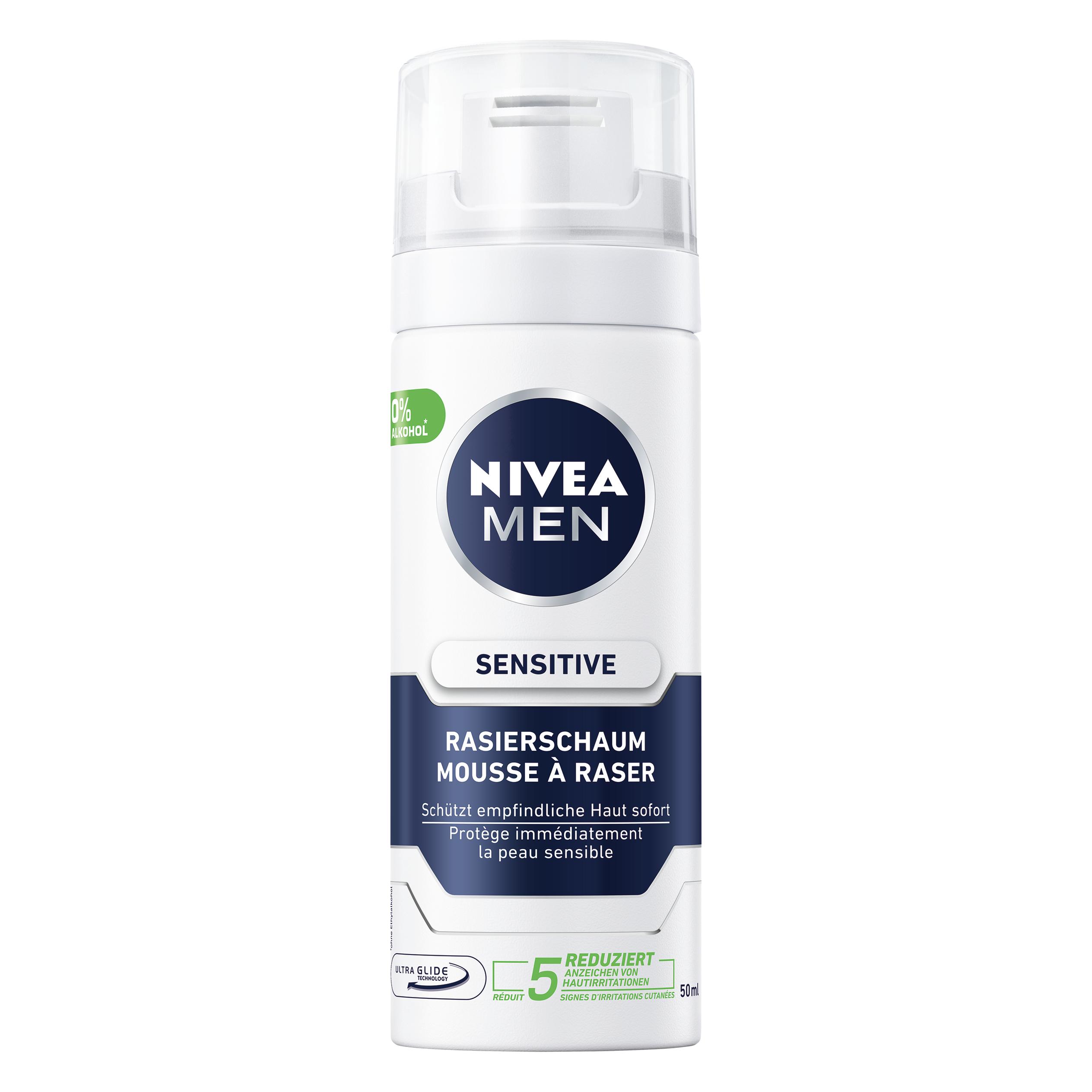 NIVEA MEN Sensitive Rasierschaum Mini (50 ml, Rasierschaum) (100307)