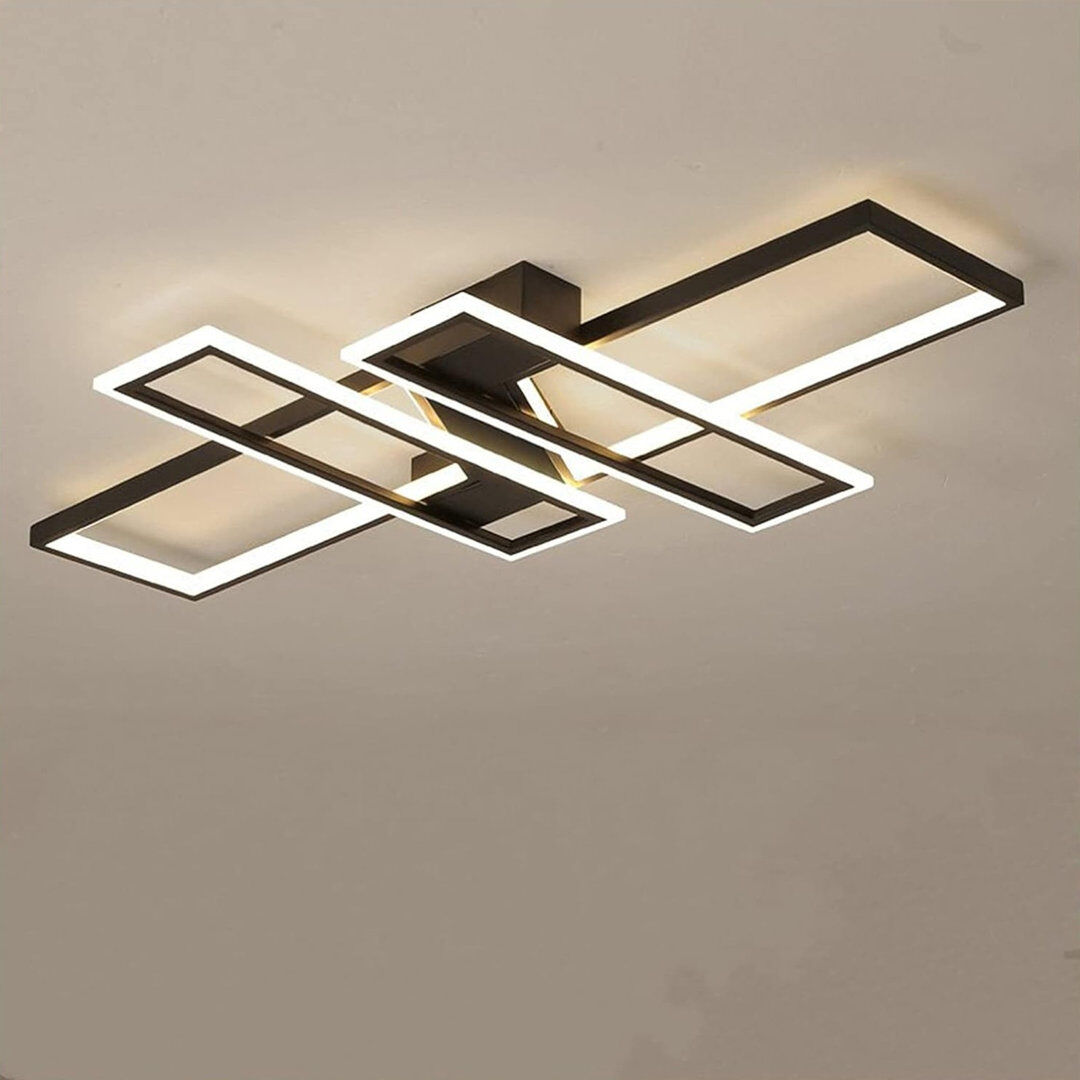 Metro Acrylic Semi Flush Mount Black