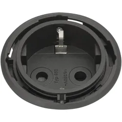 Evoline, Steckdose, One Steckdose ohne Abdeckring ø 59mm mit Winkelstecker Kunsttoff schwarz