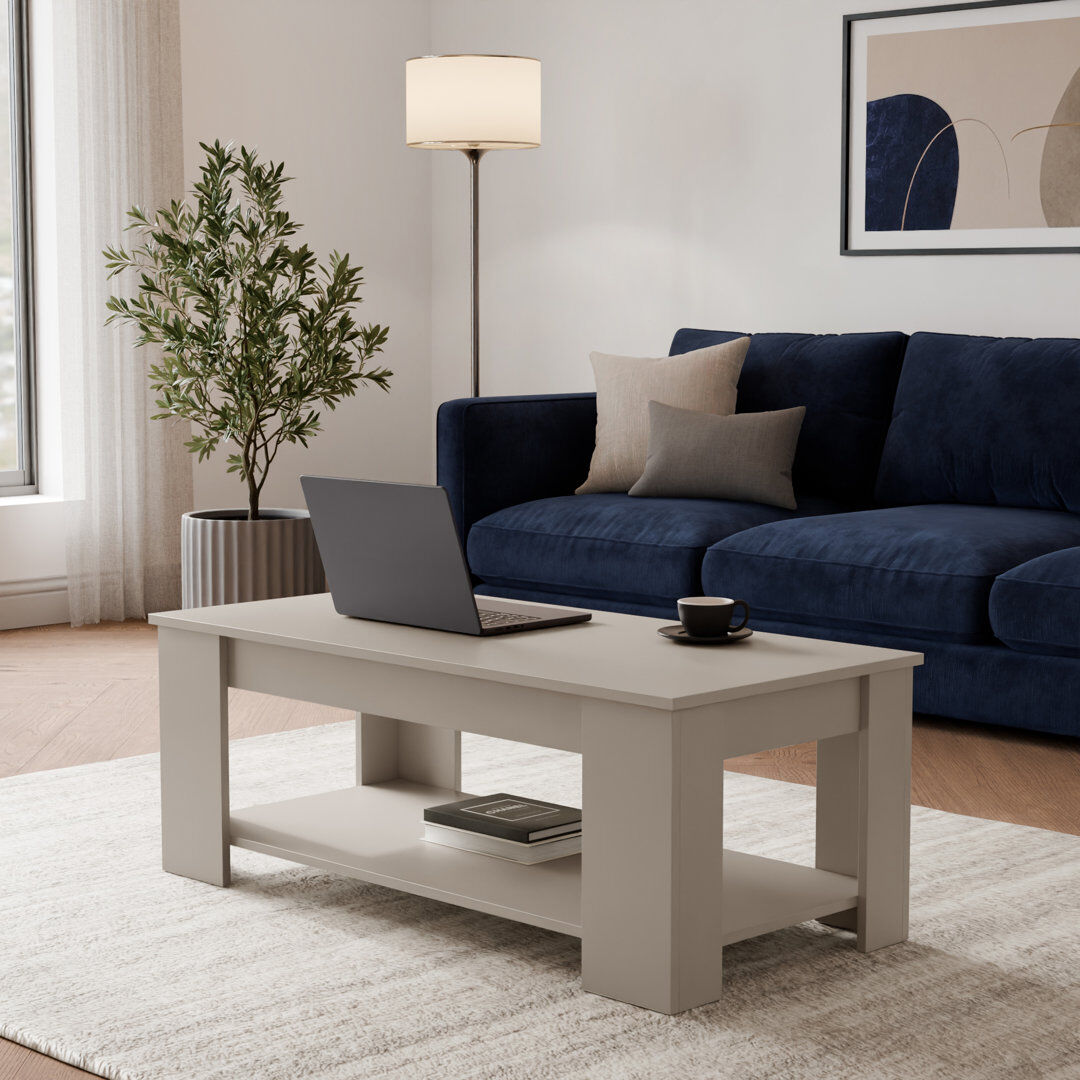 Zipcode Design Adrianne Lift Top Coffee Table with Storage Walnut 105cm W X 50cm D