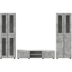 vidaXL, TV Möbel, Rivka TV cabinet with 2 drawers +Highboard with 2 glass doors +Highboard with 4 glass doors (39 x 39 x 30 cm)