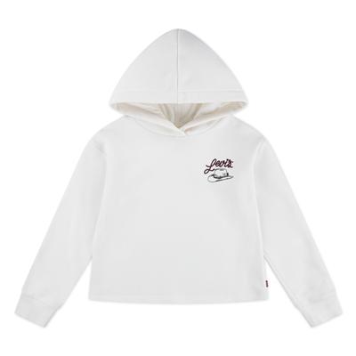 Hoodie LEVI'S KIDS "LVG MEET AND GREET WESTERN", Mädchen, Gr. 10 (140), weiß (gardenia), Sweatware, Obermaterial: 60% Baumwolle, 40% Polyester, bedruckt, normal, Bündchen, Sweatshirts Hoodie, mit großem Western-Rückenprint, for Girls