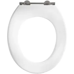 Pressalit WC-Sitz 53011-BZ1999 Spezialscharnier BZ1, universal, Edelstahl, weiß polygiene, ohne Deckel, Standard