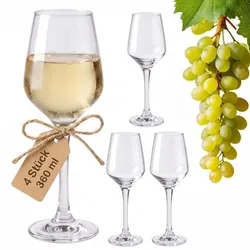 Relaxdays Weingläser 4er Set Transparent