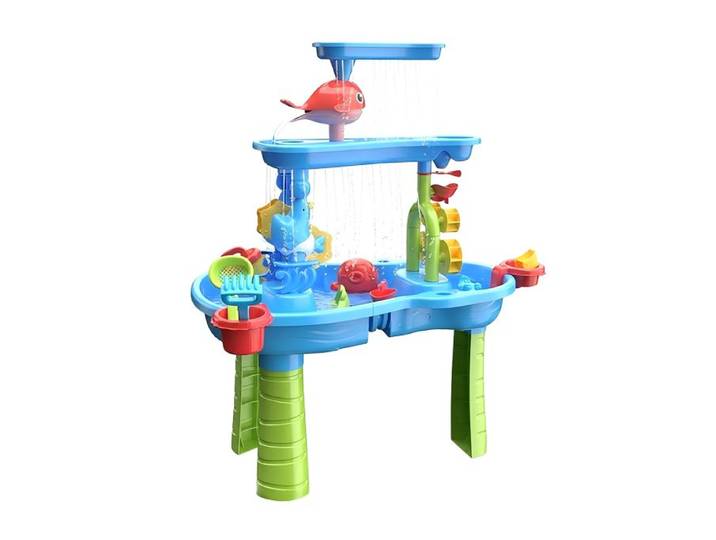 Relaxdays Wasserspieltisch Kinder 3 Etagen Zubehör