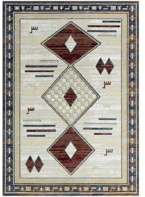 Everwash Treasure Southwestern Geometric Machine Washable Area Rug, Beige/Blue