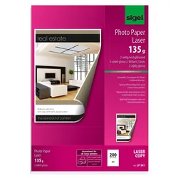 SIGEL Fotopapier Laser DIN A4 hochglänzend 135 g/m2