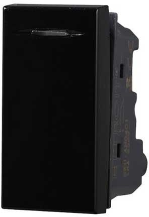 Ettroit Interruttore Unipolare 1p 16a Compatibile Bticino Axolute Colore Nero  An0401