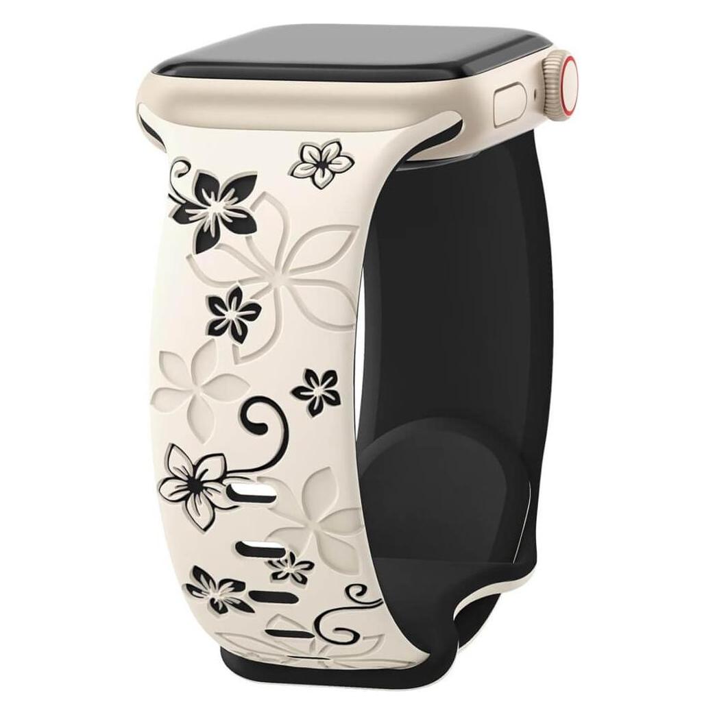 Cover-Discount Apple Watch 44/45/46/49mm - Silikon Ersatzband Floral (Silikon) (49735002)
