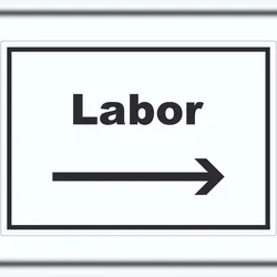 HB-Druck Labor Aufkleber mit Text und Richtungspfeil rechts untersuchen forschen waagerecht A0 (841x1189mm)