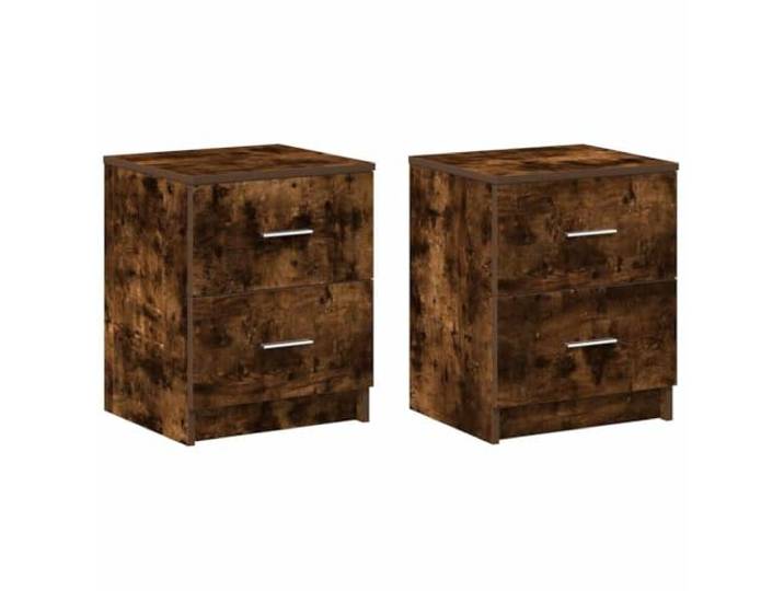 KDVXBCQJH Nachttische 2er Set mit 2 Schubladen Räuchereiche 40x36x50 cm Kompakte Bettschränke bieten praktischen Stauraum fürs Schlafzimmer und überzeugen durch langlebigen Holzwerkstoff.