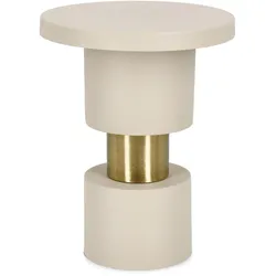 Beistelltisch Mitul aus Metall, rundes Design, hellgrau matt, moderner Stil, von Bizzotto