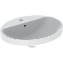 Geberit VariForm Einbauwaschtisch, oval mit Hahnlochbank, 55x40cm, mit Überlauf, 500721012 500721012