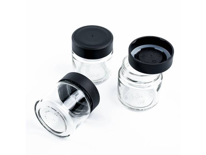 Vorratsbehälter-Set silwy 3 Stk Metall/Glas Set - Farbe: Transparent/Weiss - Vorratsbehälter-Set