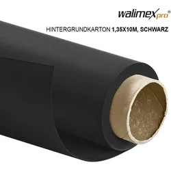 Walimex Hintergrundkarton (135 cm, 1000 cm), Hintergrundsystem, Schwarz